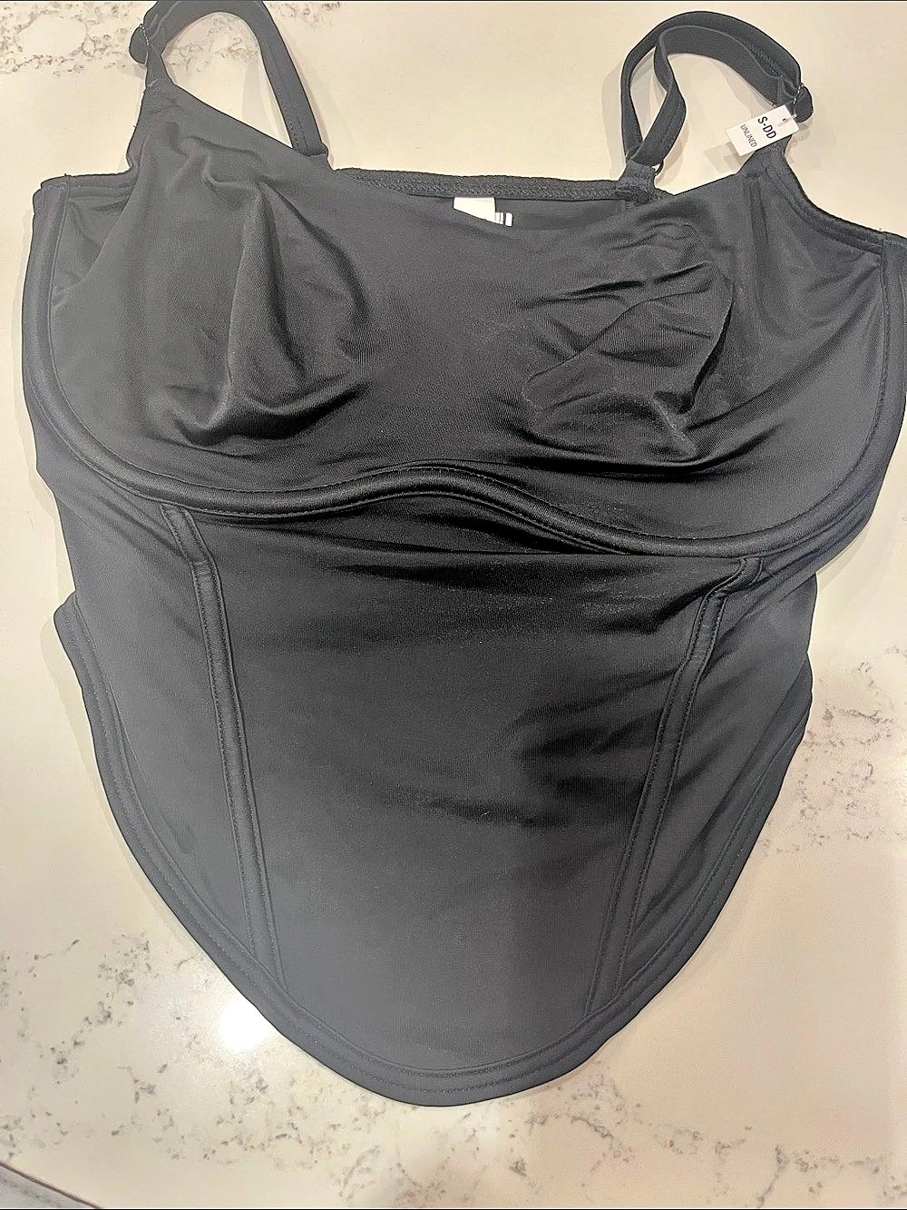 Victoria's Secret PINK Black One-Piece Swimsuit Size S-DD NWT